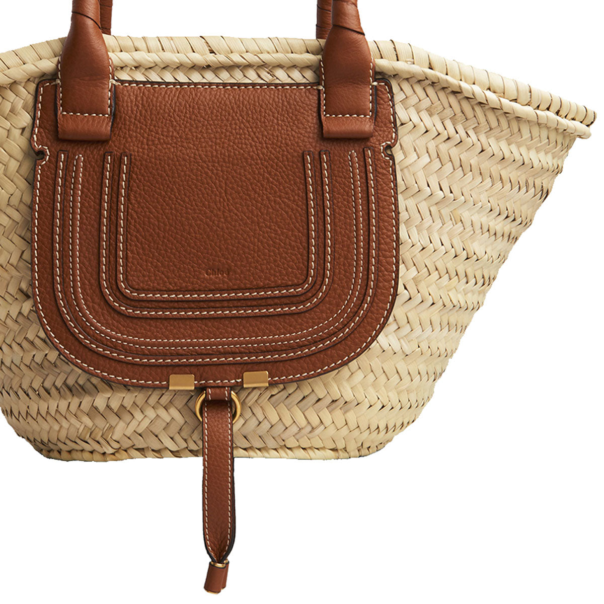 Marcie Raffia Basket Tote, Tan