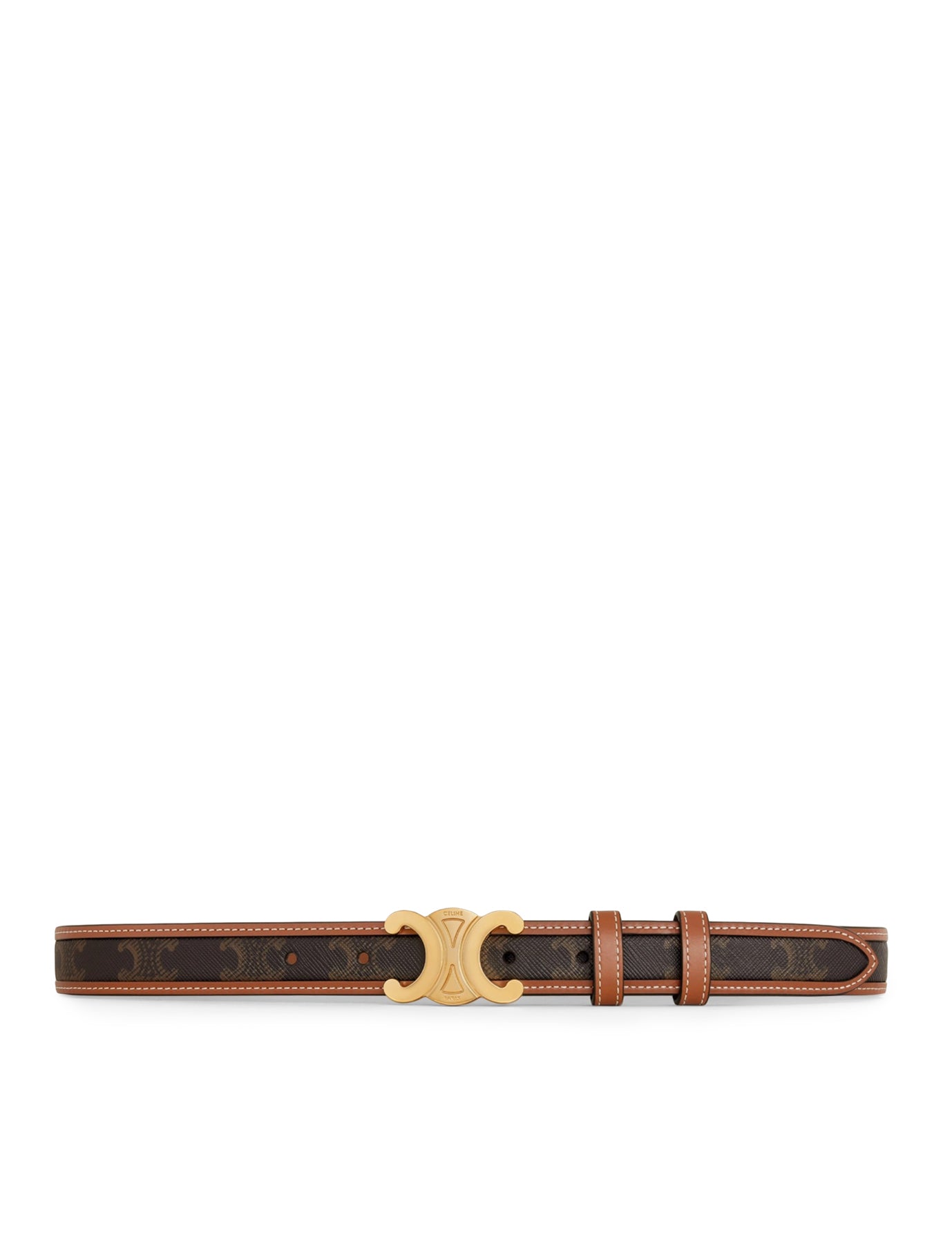 MEDIUM BELT IN TRIOMPHE CANVAS AND LEATHER CALF