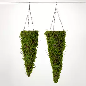 Moss Hanging Cone Basket Set