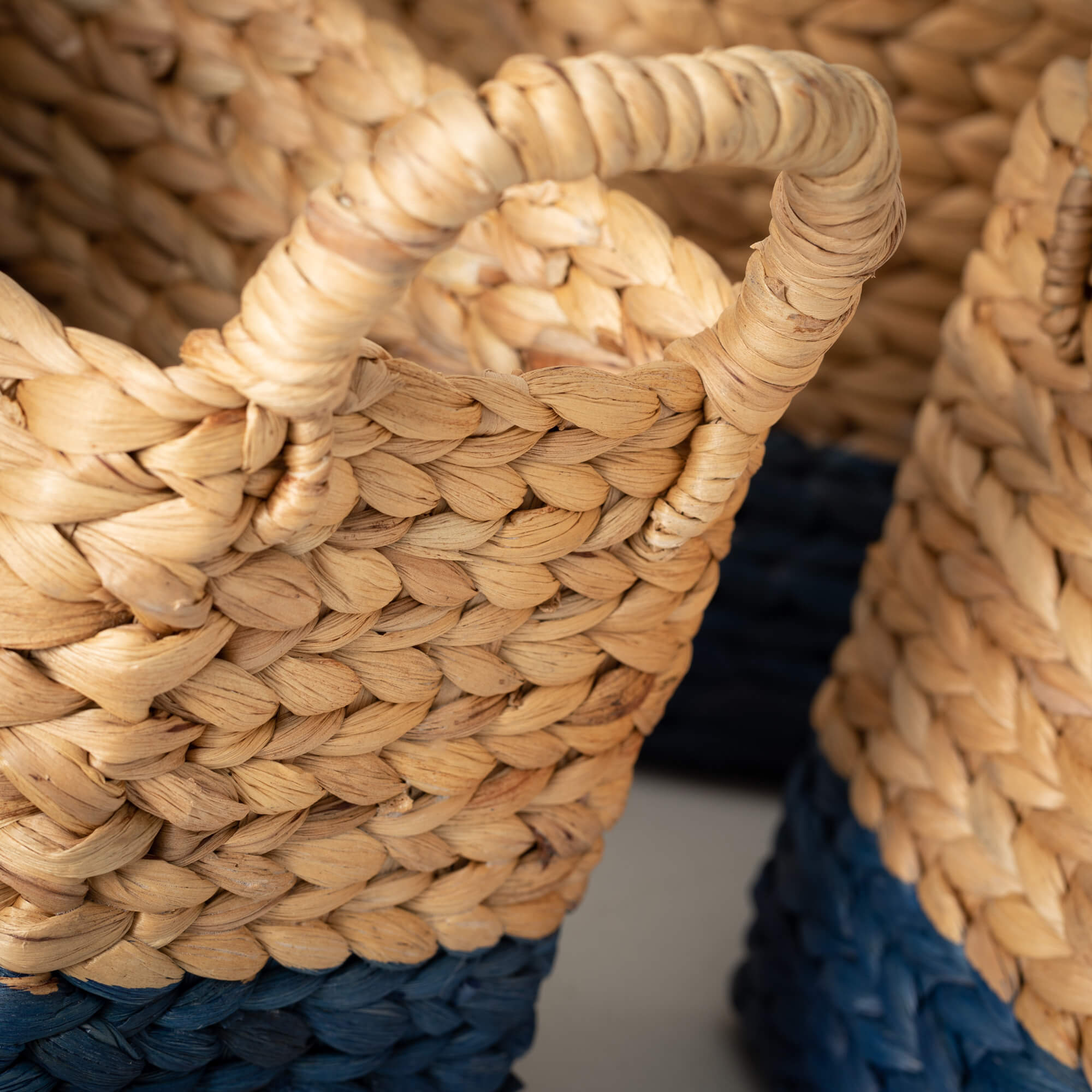 Natural Blue Base Basket Set 3