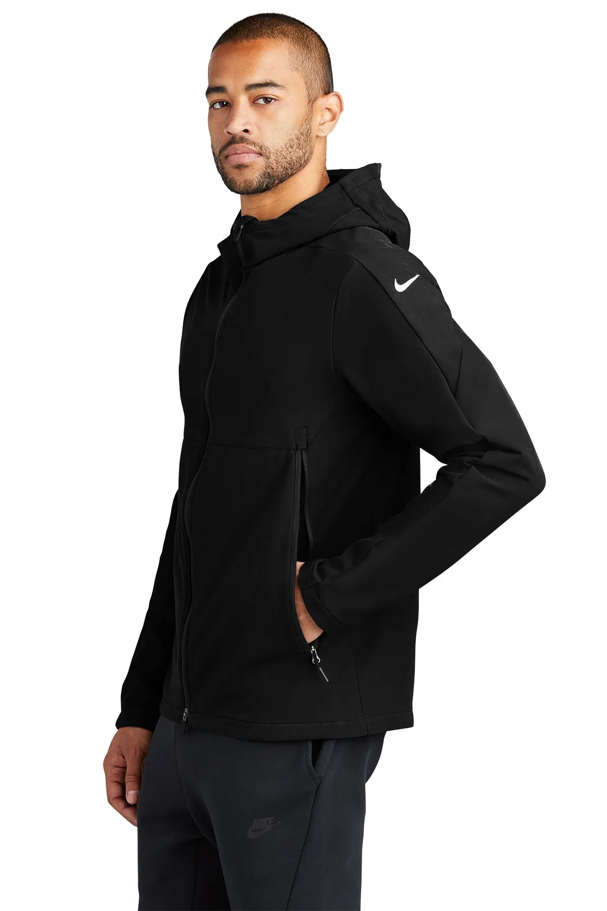 Nike Hooded Soft Shell Custom Jackets, Black