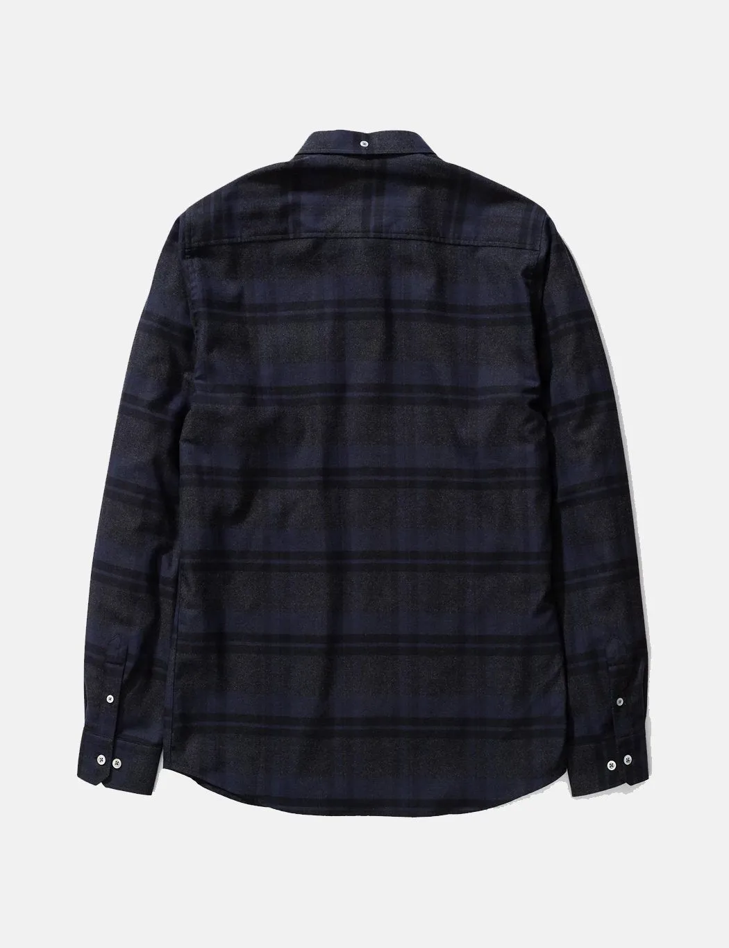 Norse Projects Anton Brushed Flannel Shirt (Check) - Dark Navy