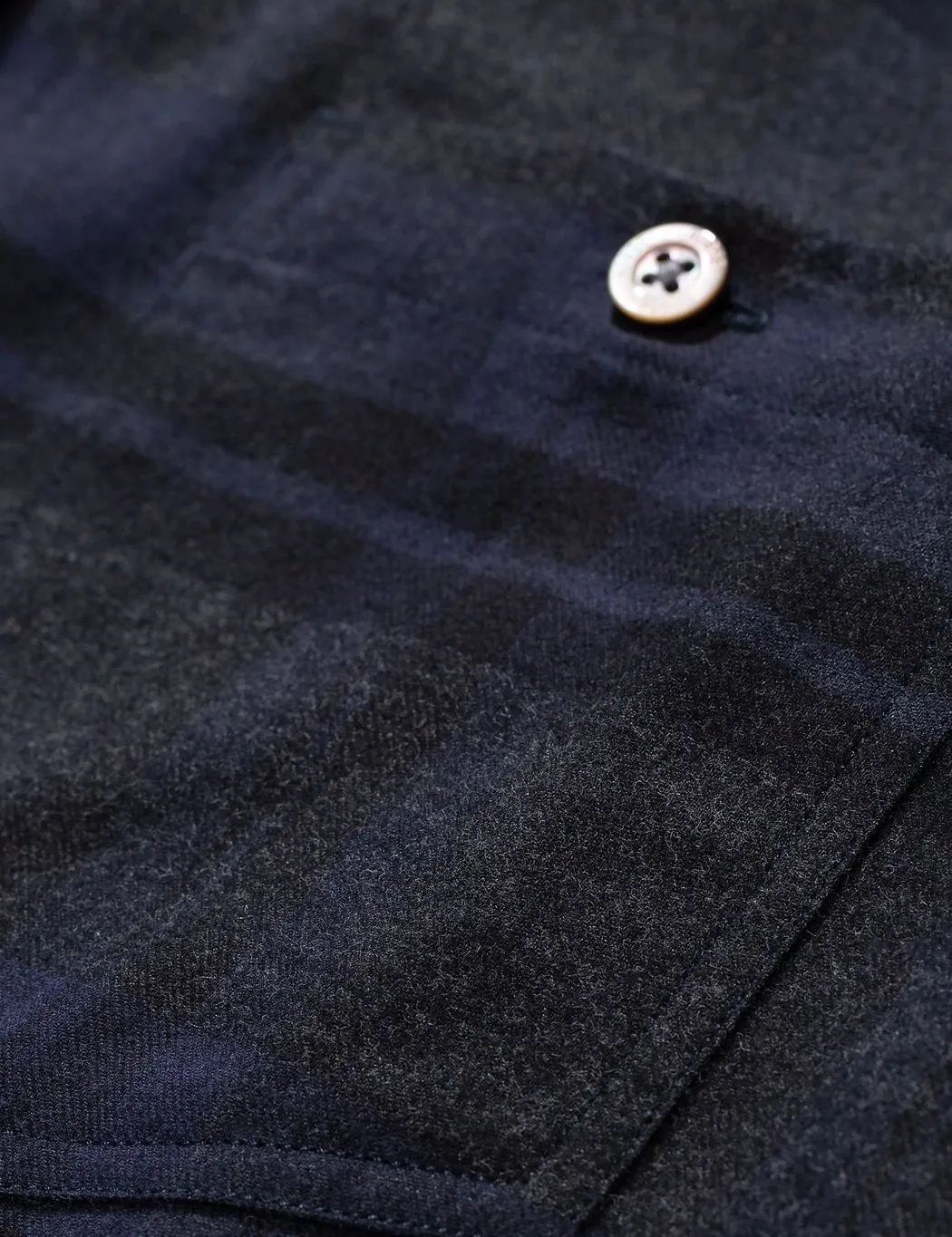 Norse Projects Anton Brushed Flannel Shirt (Check) - Dark Navy