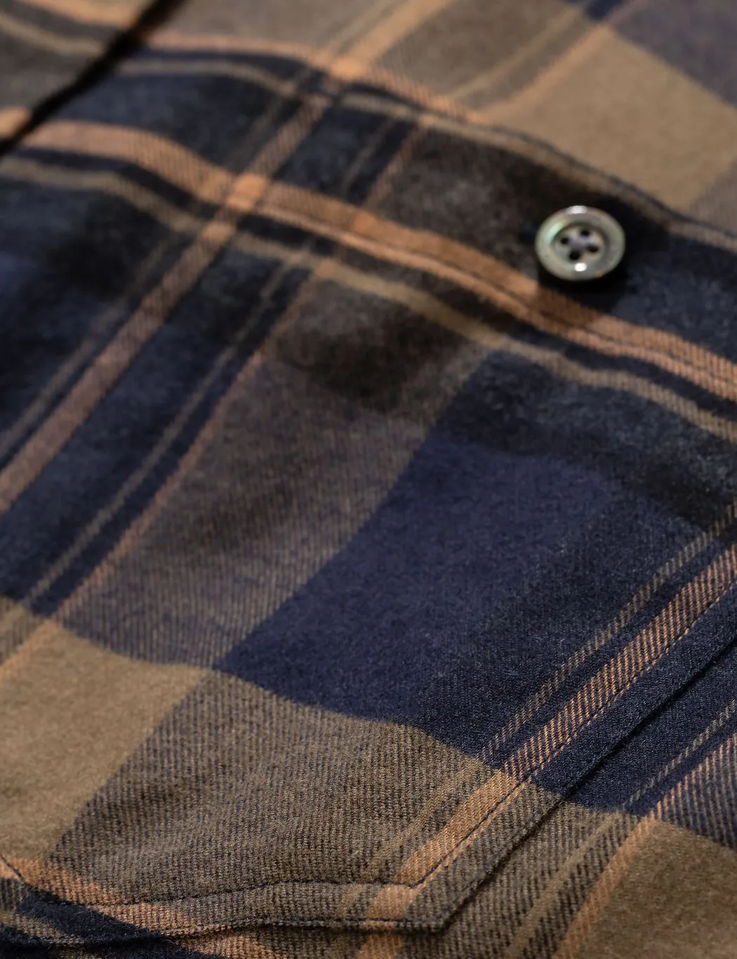 Norse Projects Anton Brushed Flannel Shirt (Check) - Ivy Green