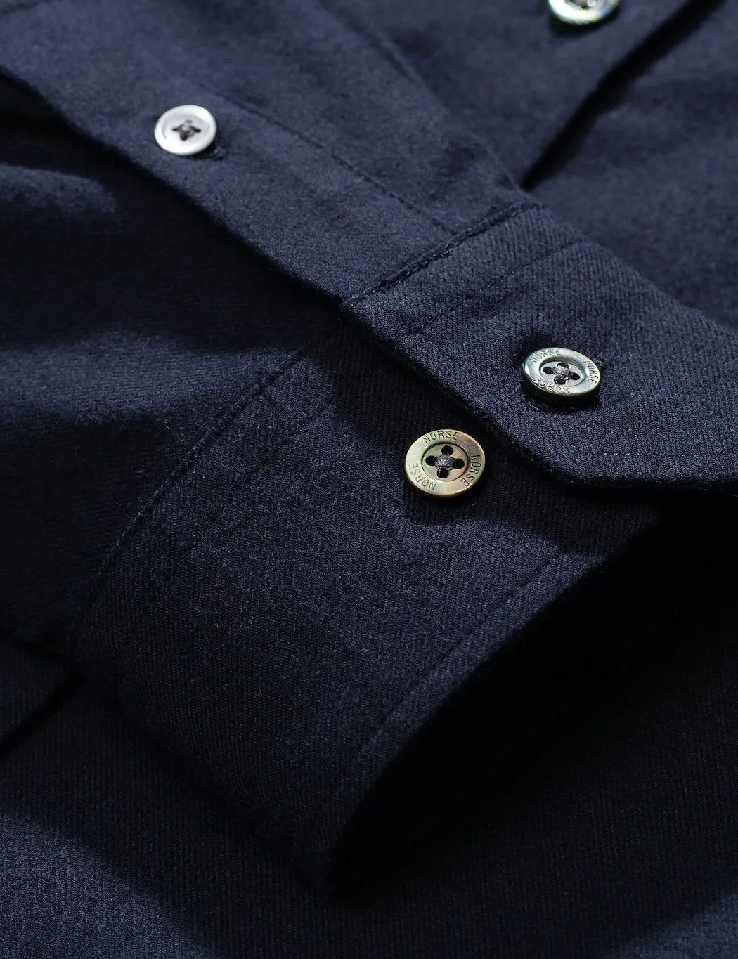 Norse Projects Anton Brushed Flannel Shirt - Dark Navy