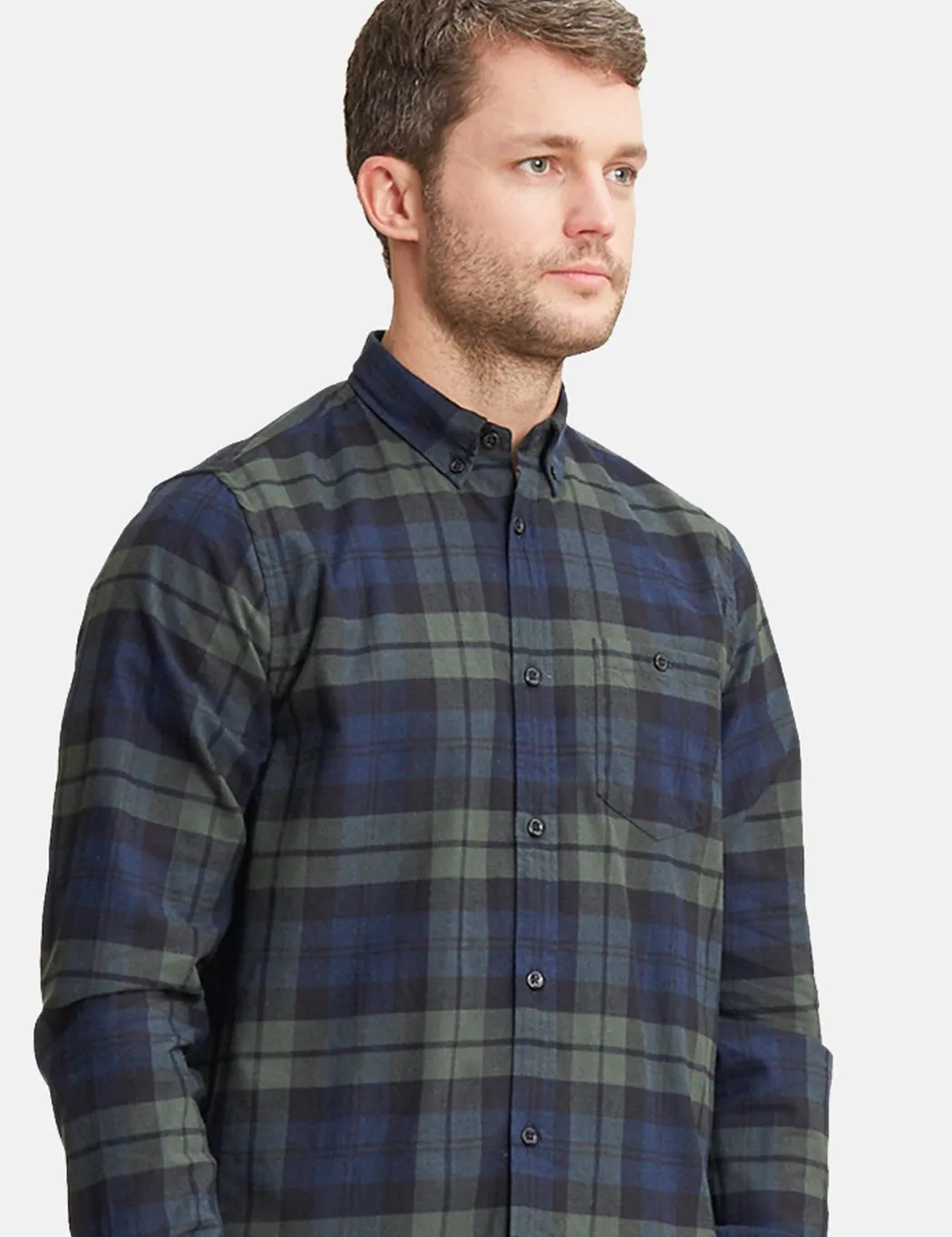 Norse Projects Anton Flannel Check Shirt - Black Watch Check