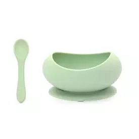 OB Designs Stage 1 Suction Bowl & Spoon Set Mint