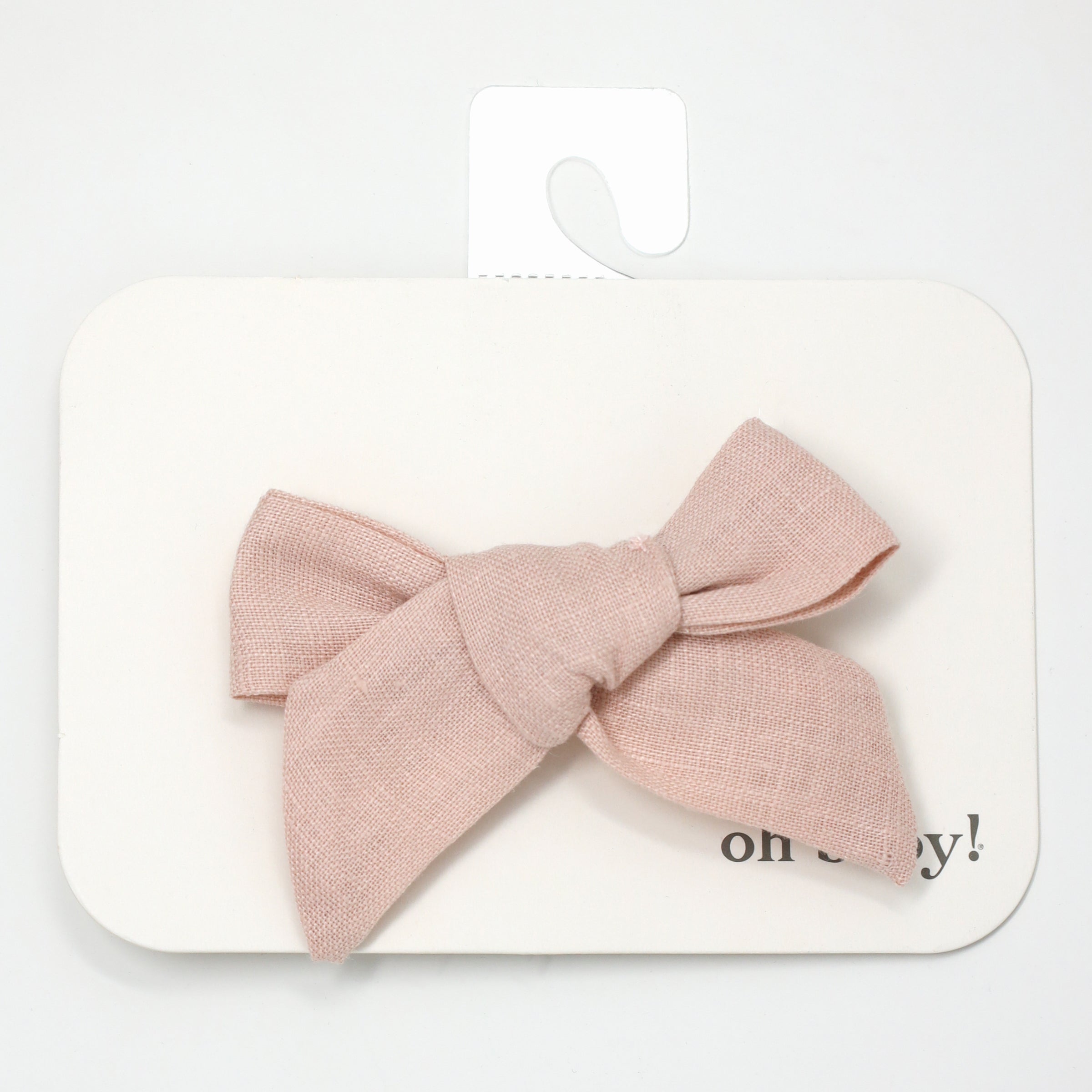 oh baby! School Girl Bow Linen Hair Clip Medium - Blush