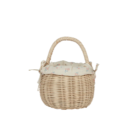 Olli Ella Rattan Berry Basket with Lining - Pansy