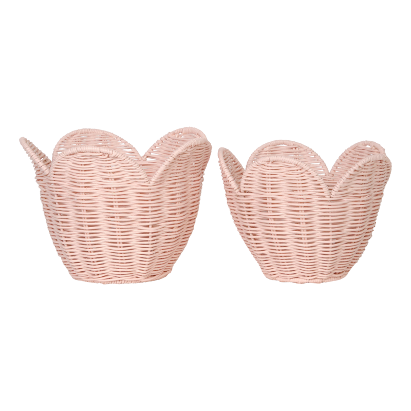 Olli Ella Rattan Lily Basket Set - Blush