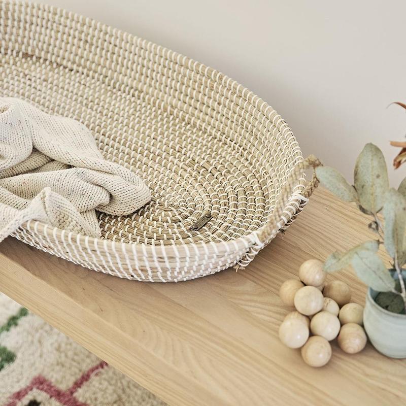 Ollie Ella Reva Seagrass Changing  Basket - Natural **Pick Up Instore Only**