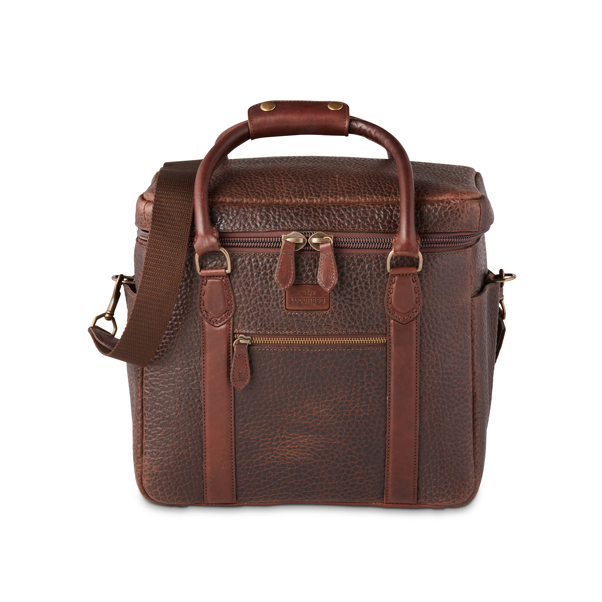 Pebbled Leather Cooler :: Brown