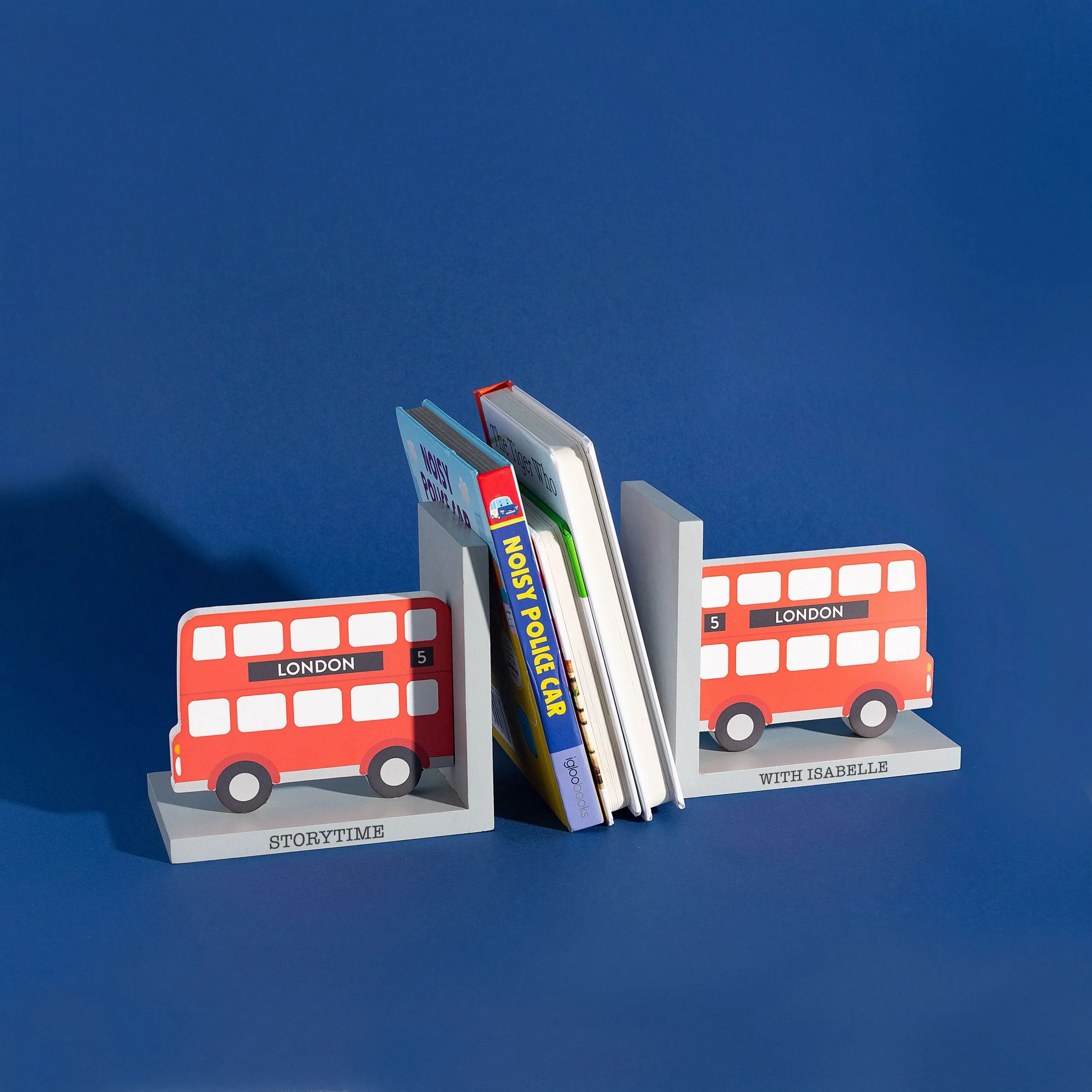 Personalised Kids London Bus Bookends