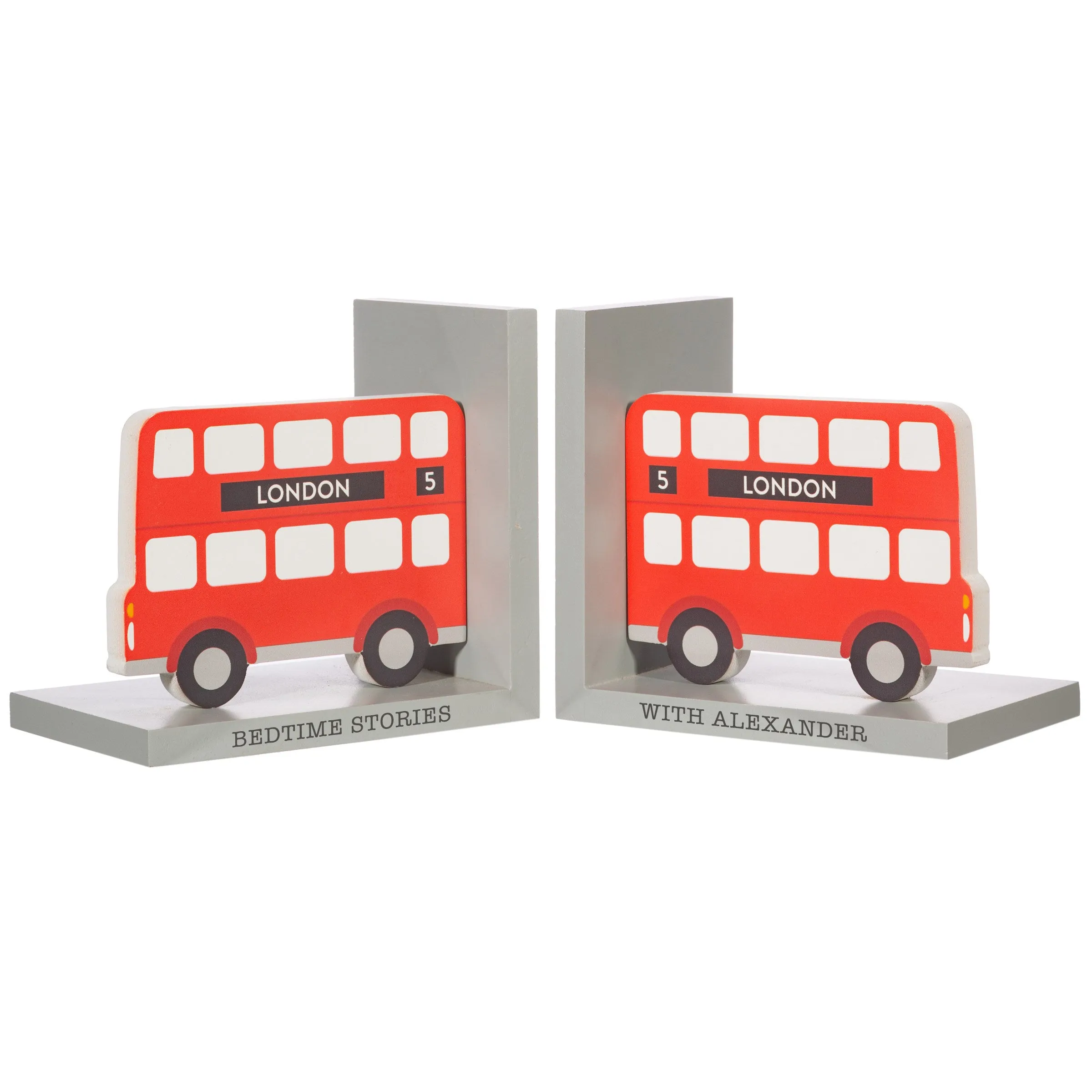 Personalised Kids London Bus Bookends