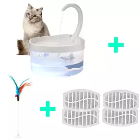 Pet Water Fountain Swan Neck Shaped Cat Water Dispenser Prevent Dry Burn Drinking Fountain 2L With LED Light Bird Dog Drink Bowl