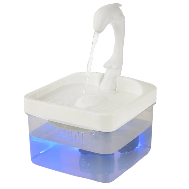 Pet Water Fountain Swan Neck Shaped Cat Water Dispenser Prevent Dry Burn Drinking Fountain 2L With LED Light Bird Dog Drink Bowl