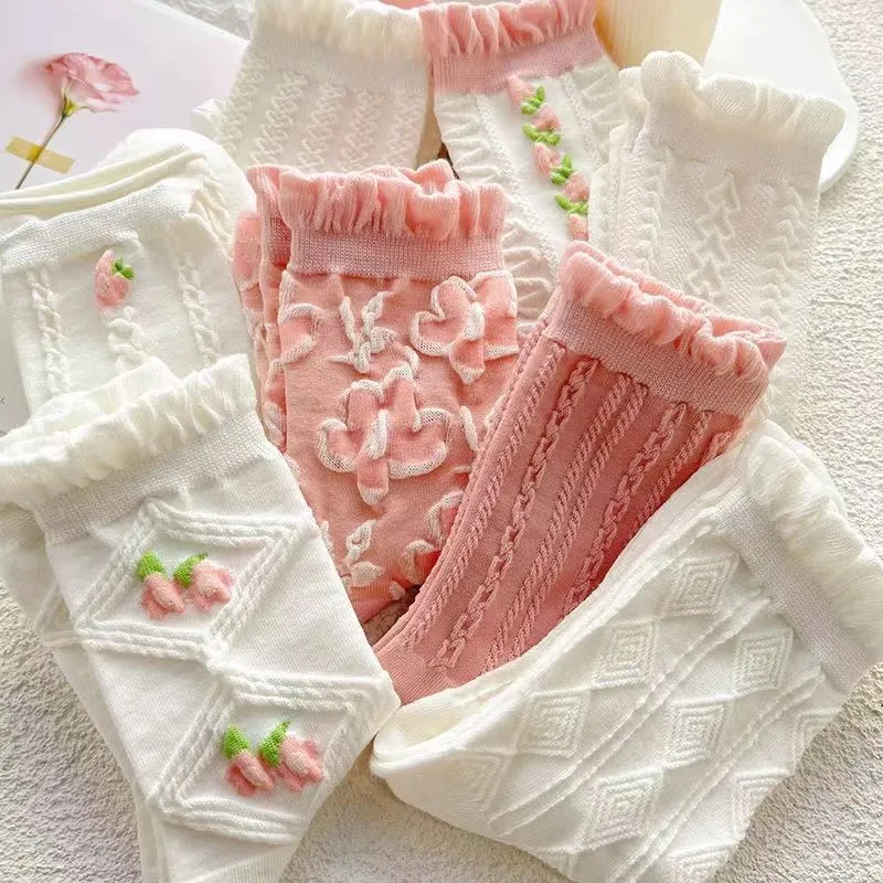 Pink Flower Socks  MK18845