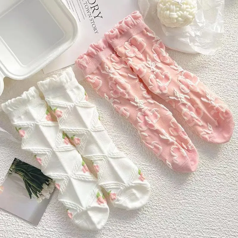 Pink Flower Socks  MK18845