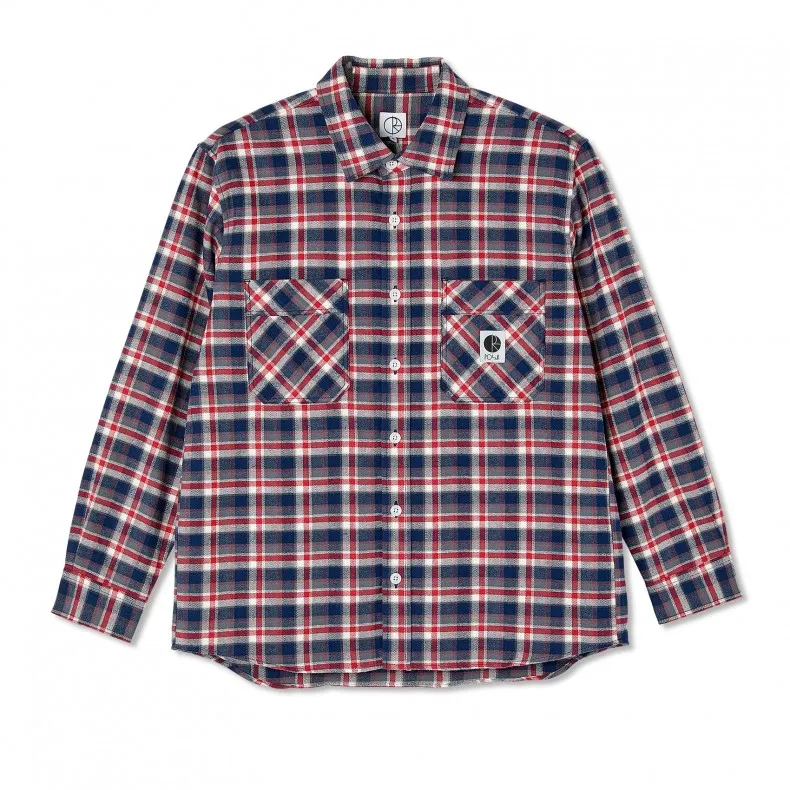 Polar Skate Co. Flannel Shirt (Navy/Red)