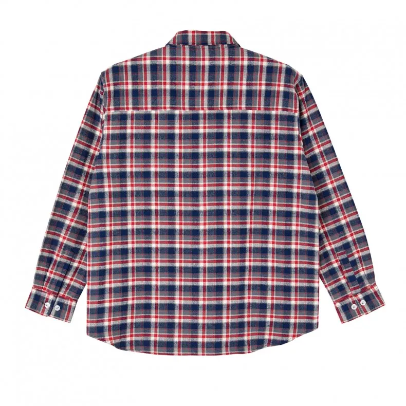 Polar Skate Co. Flannel Shirt (Navy/Red)