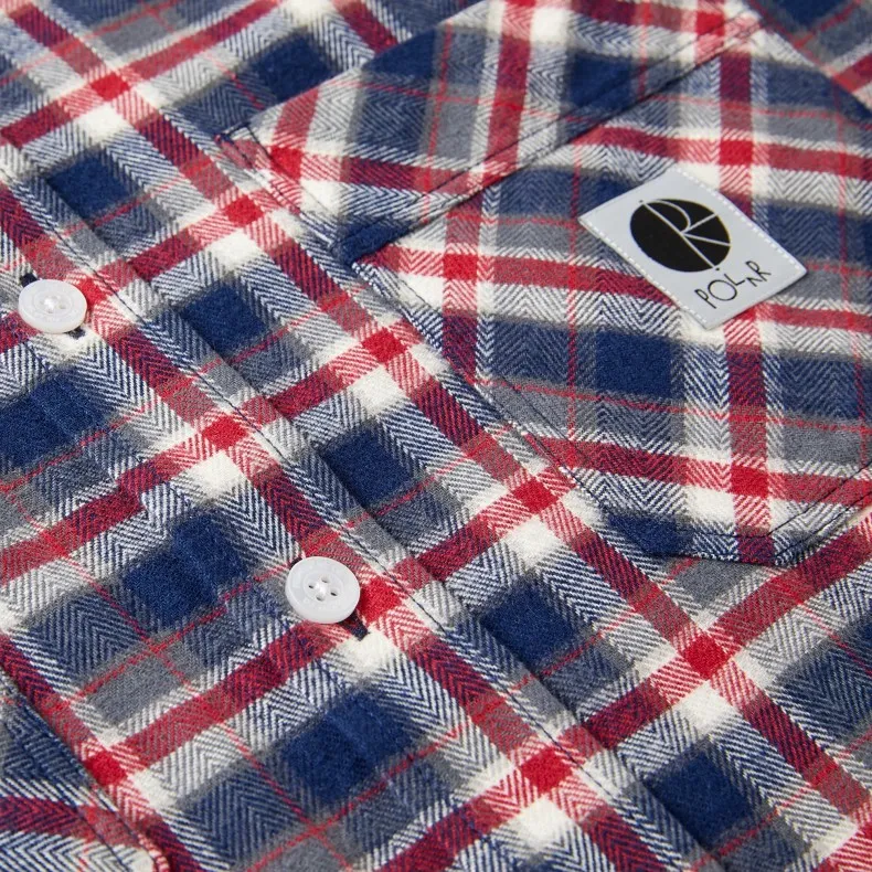 Polar Skate Co. Flannel Shirt (Navy/Red)