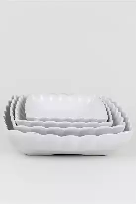 Scalloped Square Serving Dish