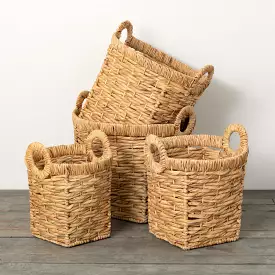 Seagrass Handled Basket Set 4