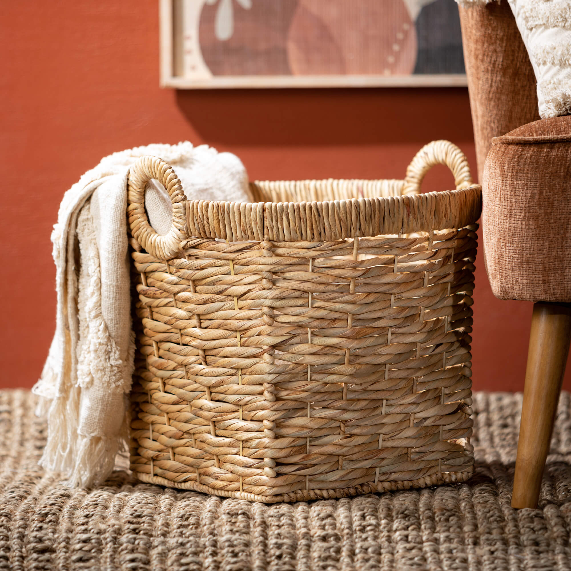 Seagrass Handled Basket Set 4