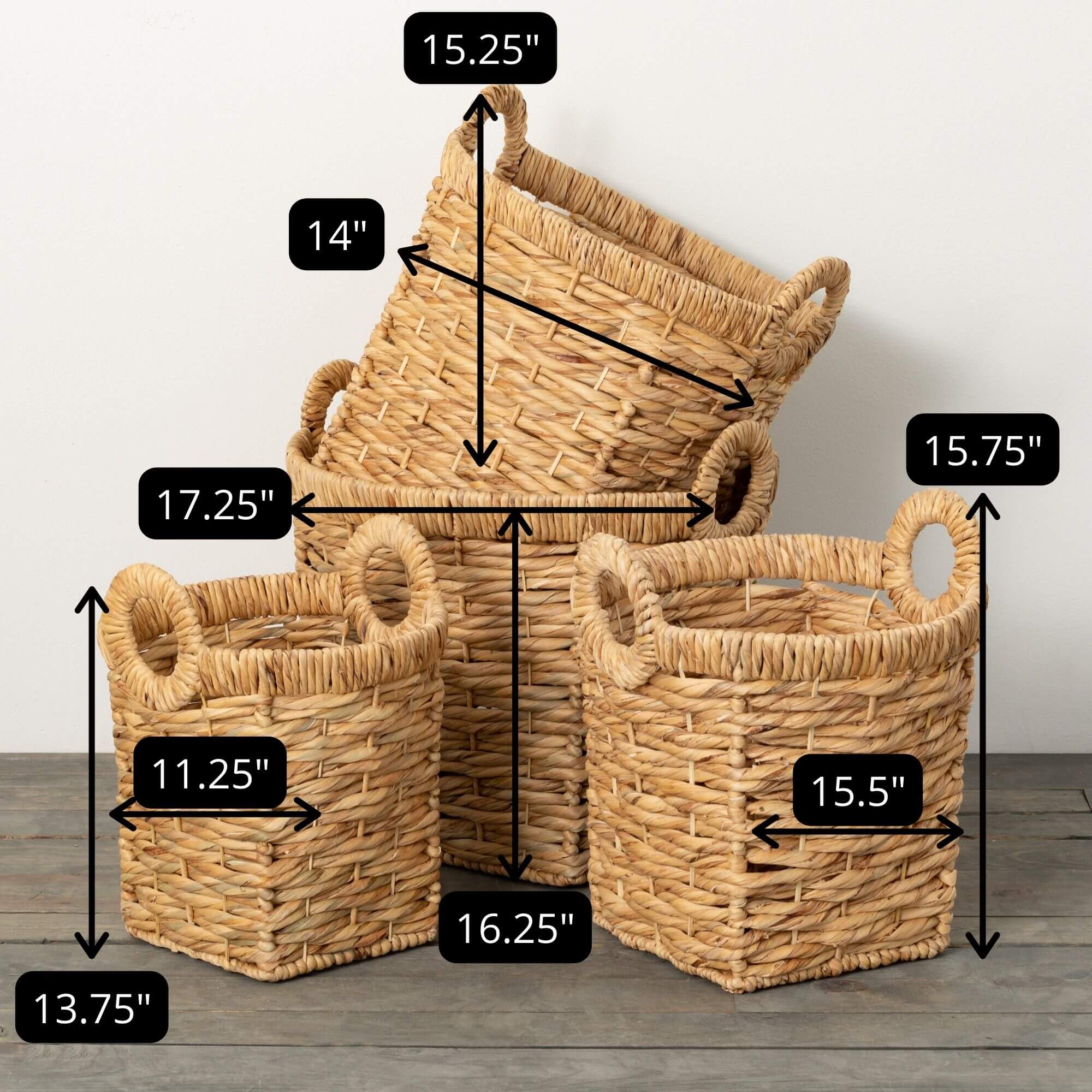 Seagrass Handled Basket Set 4