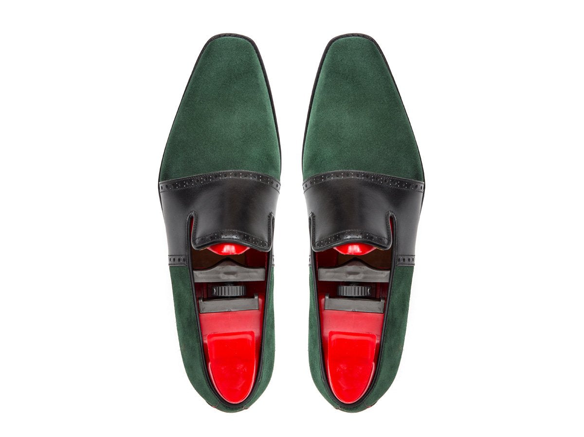 Shoreline - MTO - Bottle Green Suede / Black Calf - MGF Last - Single Leather Sole