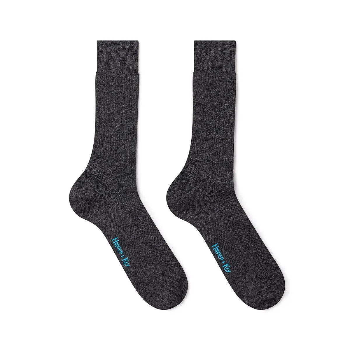 Short Dark Grey Melange Wool Socks