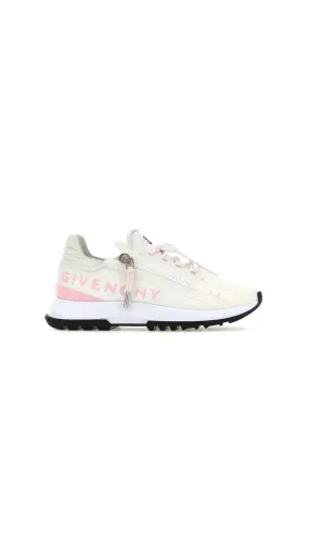 Sneakers In Synthetic Fiber with Zip - White/Pink