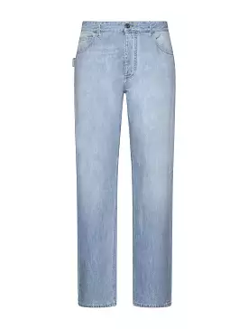 Straight Leg Jeans In Light Bleach Denim