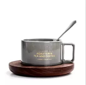 Tea Mug American Coffee Cup With Spoon Gift