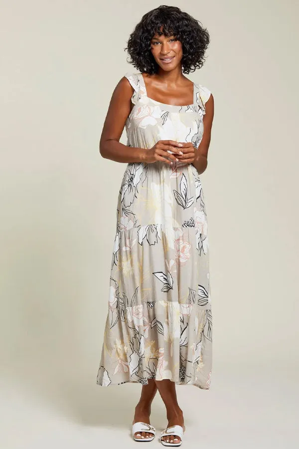 Tribal Flutter Strap Maxi Dress