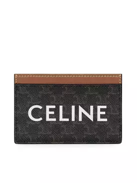 TRIOMPHE CANVAS CARD HOLDER WITH CELINE TAN PRINT