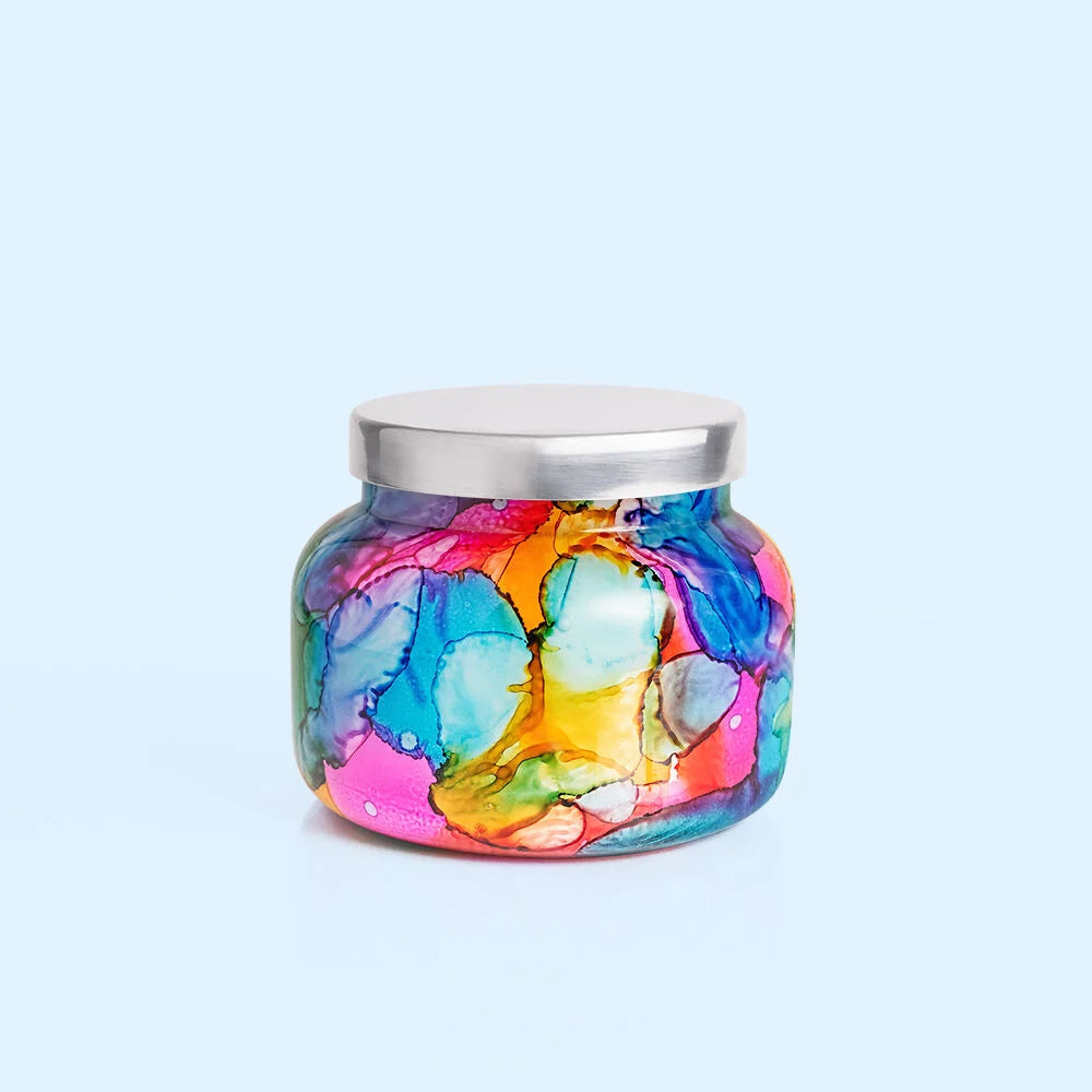 Volcano Signature Rainbow Watercolor Jar Candle by Capri Blue