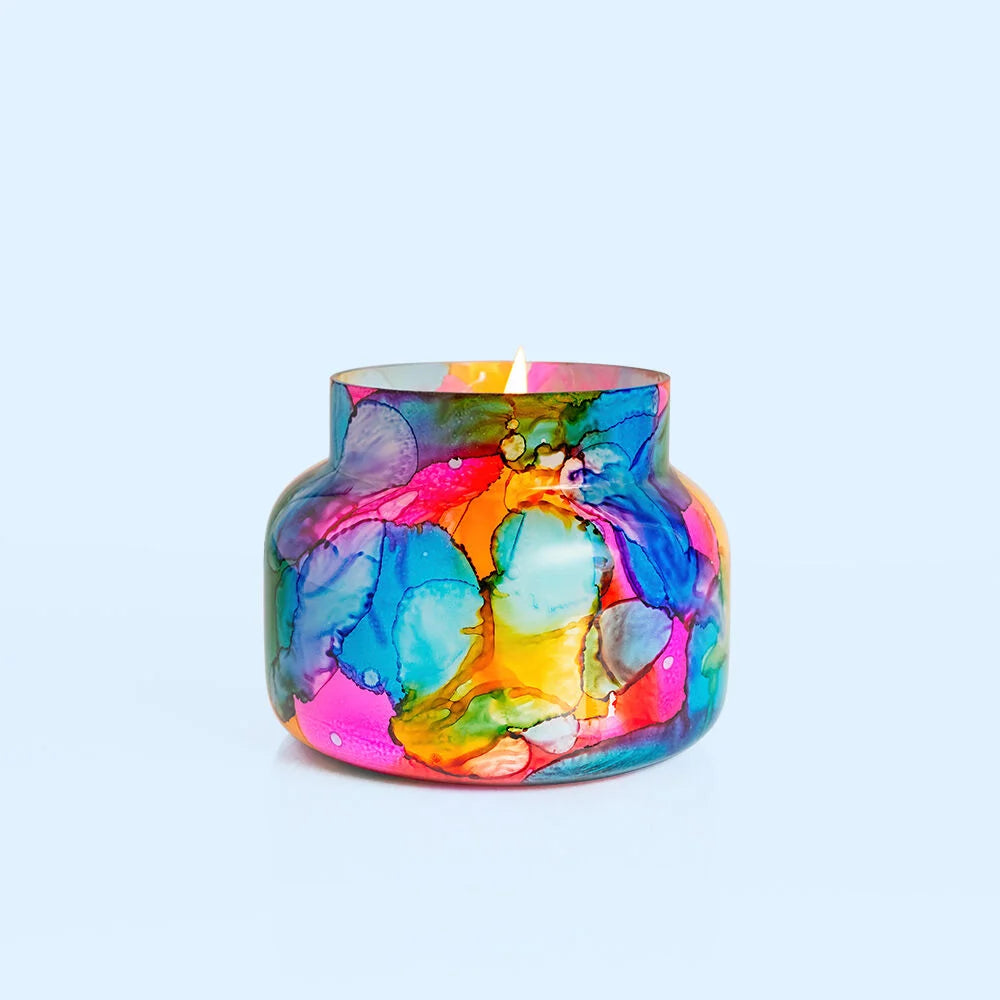 Volcano Signature Rainbow Watercolor Jar Candle by Capri Blue