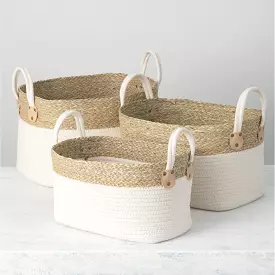 Woven Straw Basket Set/3