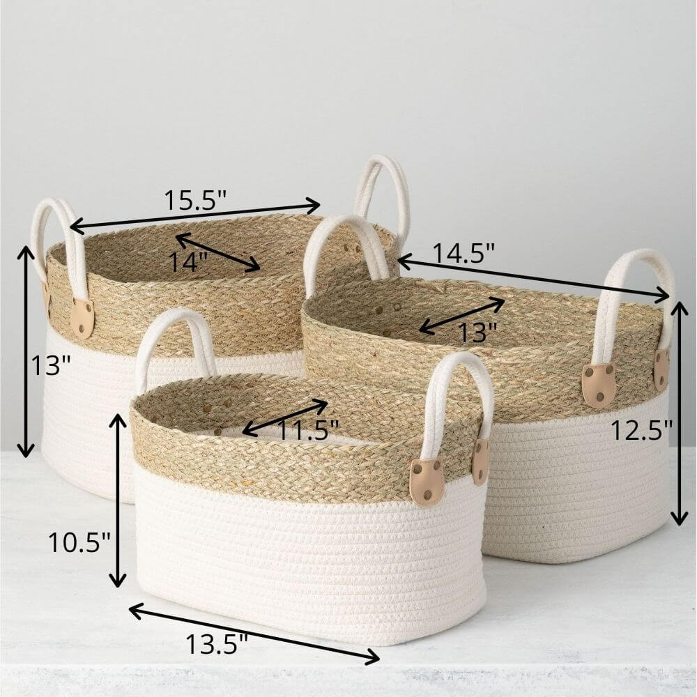 Woven Straw Basket Set/3