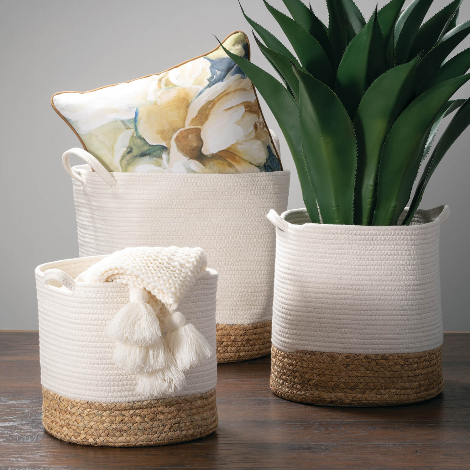 Woven Tote Basket Set/3